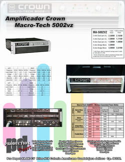 AMPLIFICADOR CROWN MACRO - TECH 5002VZ