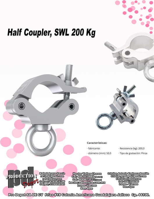 HALF COUPLER, SWL 200 KG