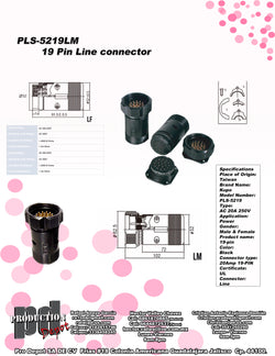 PLS-5219LM 19 PIN LINE CONNECTOR MALE AND FEMALE